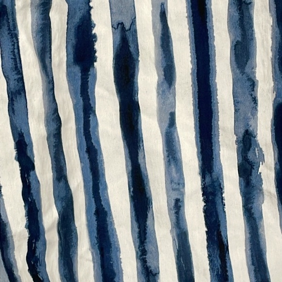 New Vince Painterly Striped Shorts Pull On Elastic Waist Blue White Sz XL - Picture 4 of 15